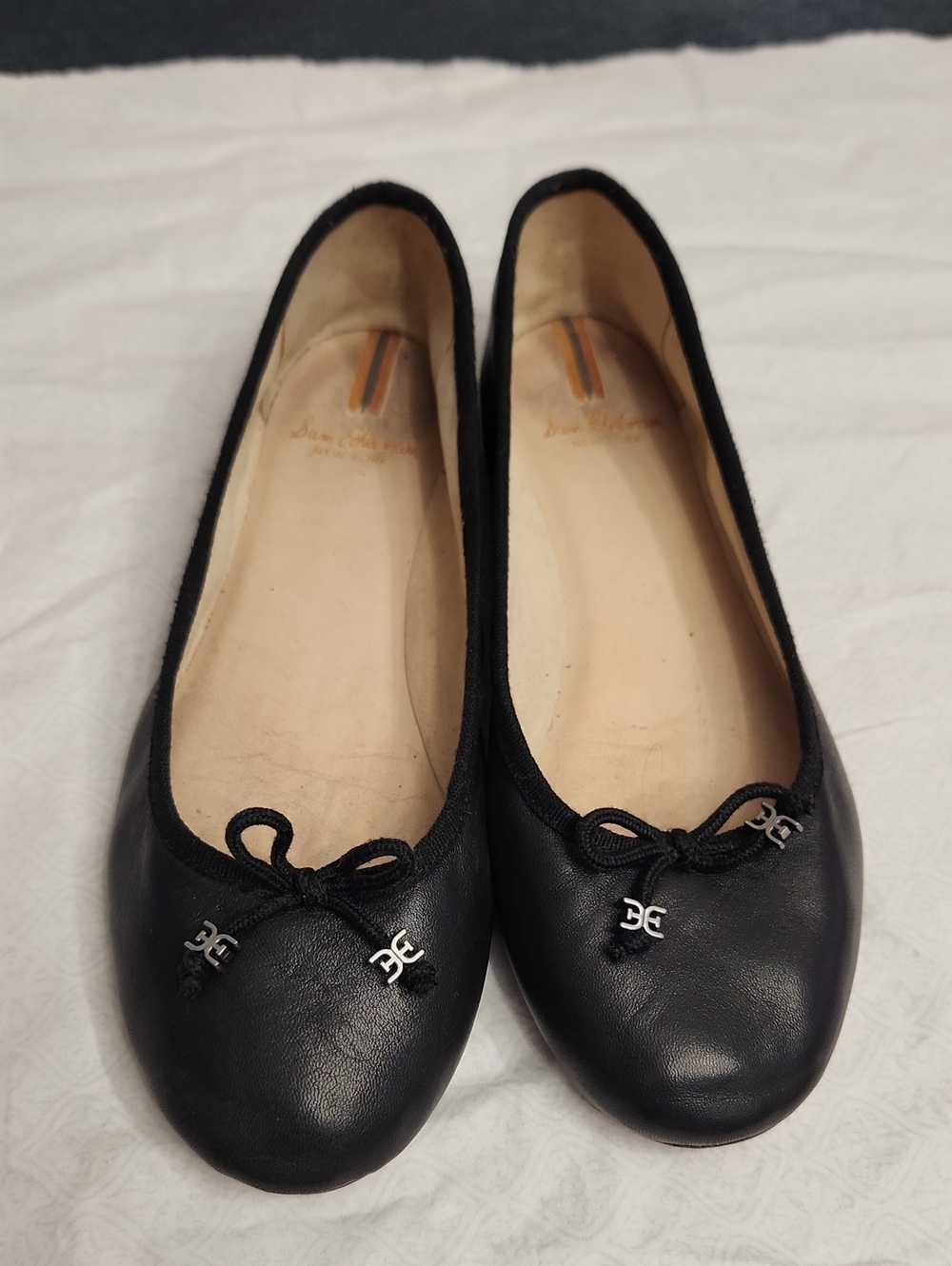 Sam Edelman Black Leather Ballet Flats Size 7.5
